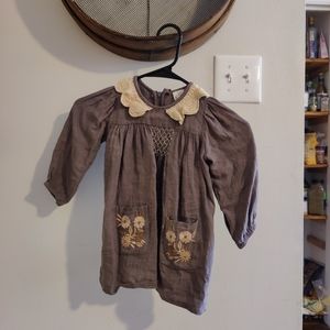 Apolina Viola charcoal 2/3 linen dress GUC